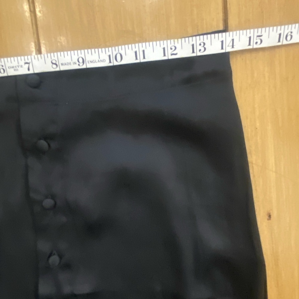 Free People Women’s Black Midi Analise Skirt Buttoned Satin New Small 4 - Picture 9 of 13
